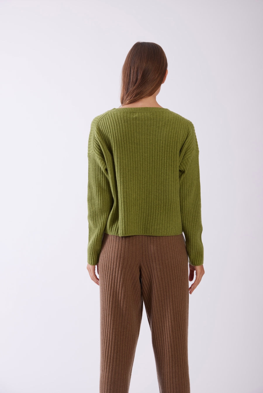 Chase Crop Sweater Sap Green