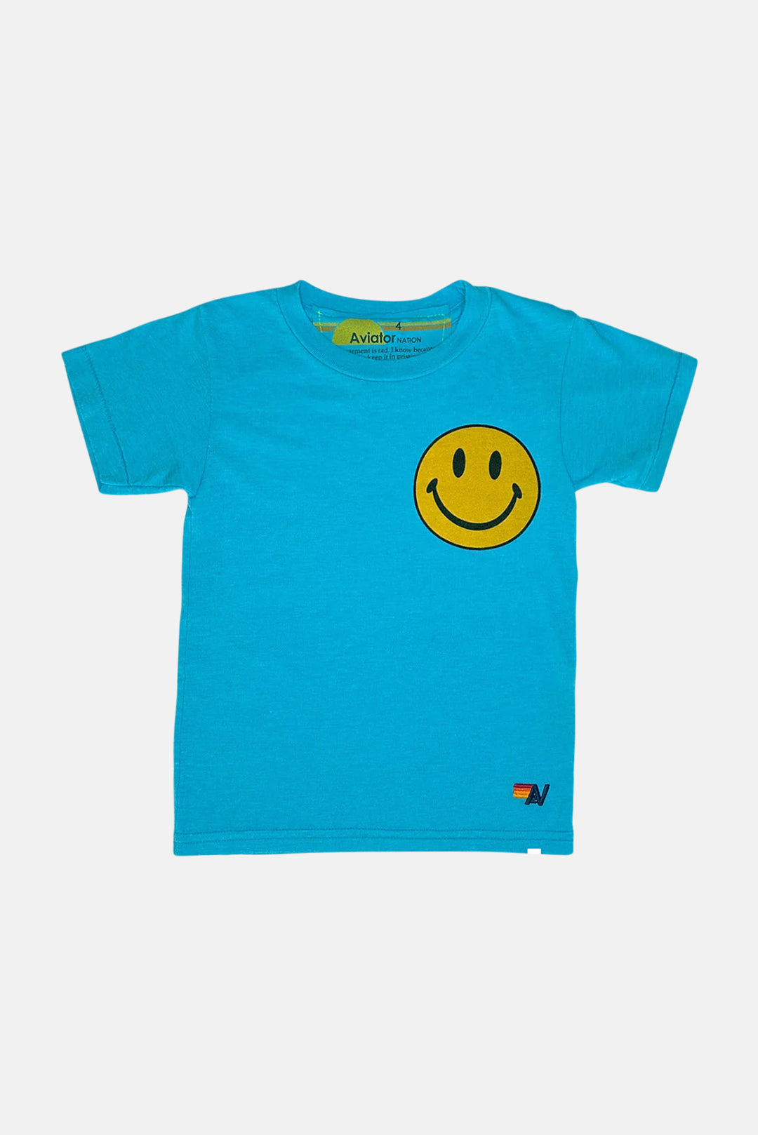 Kid's Smiley 2 Tee Neon Blue