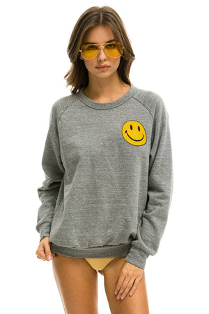 Smiley 2 Sweatshirt Heather Grey - blueandcream