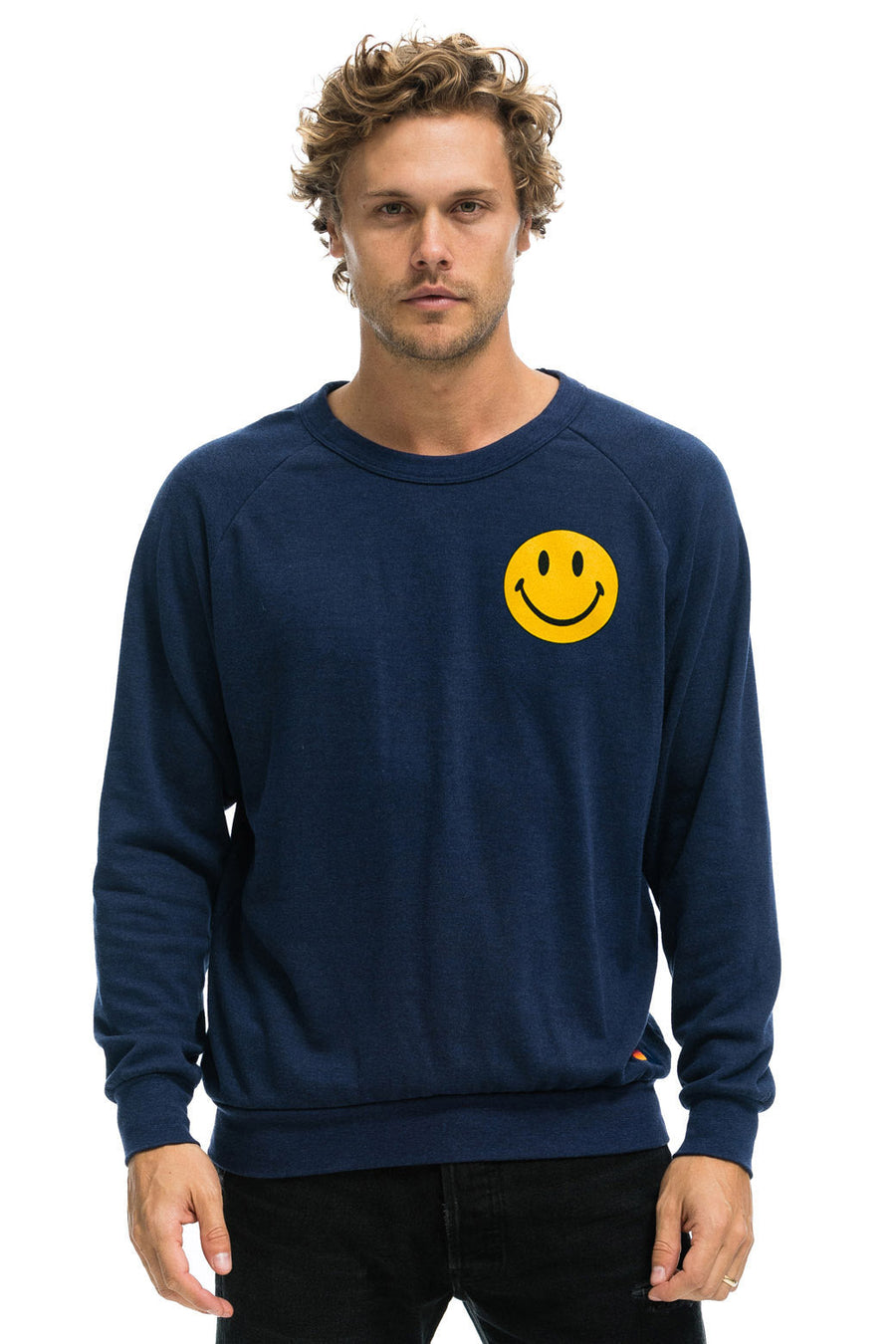 Smiley 2 Sweatshirt Navy - blueandcream