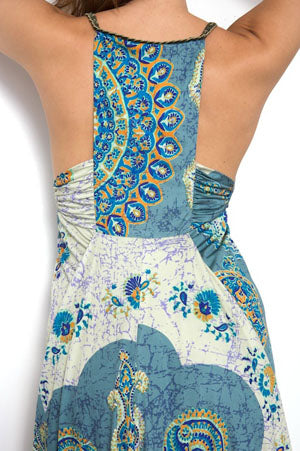 Yigal Azrouel Printed Silk Multi Gown - blueandcream